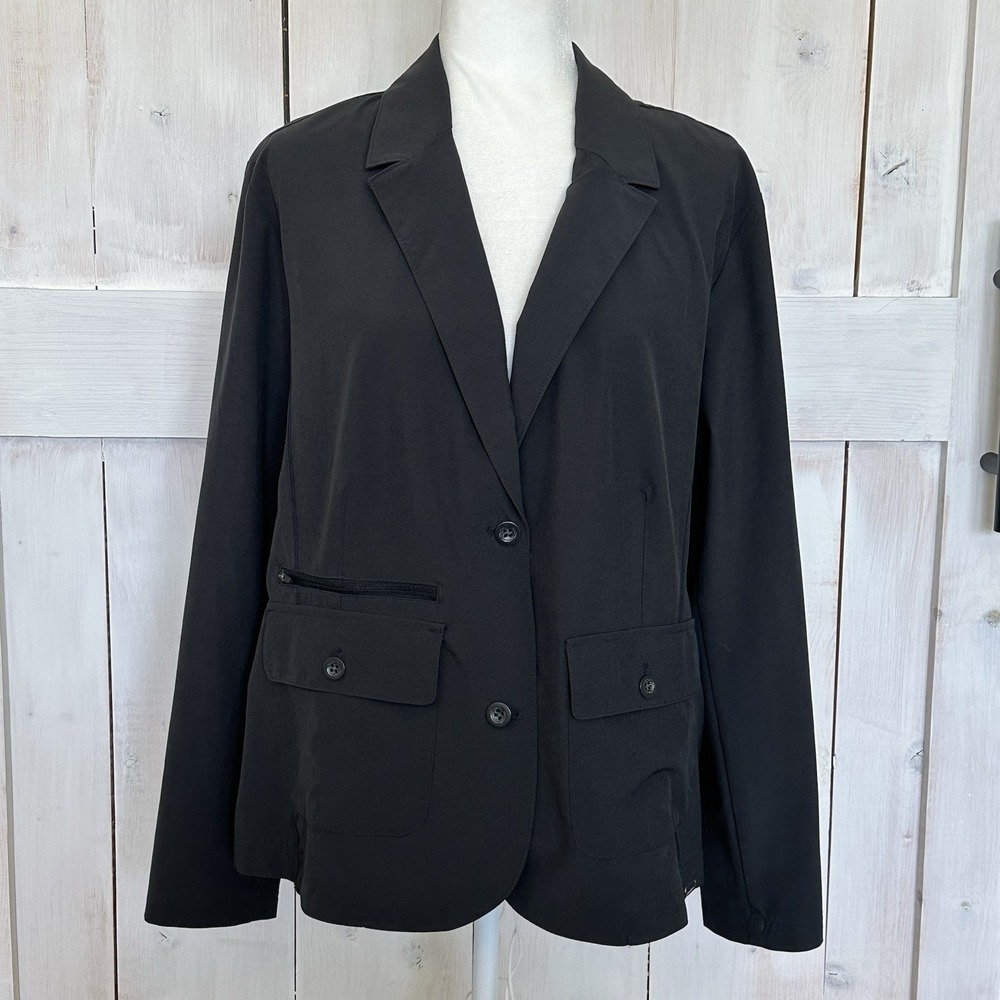 Eddie Bauer Women's Sz 2X Travel Blazer Jacket  Black Pockets  Performance Wear